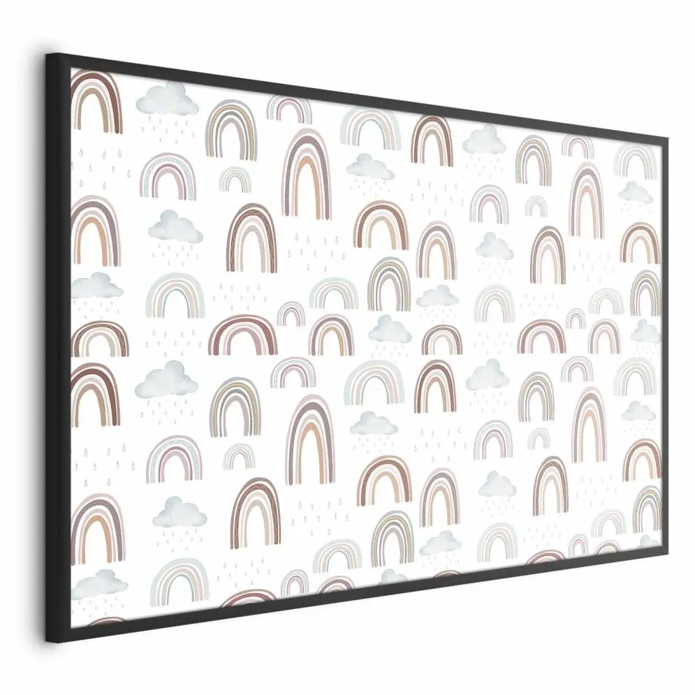 Plakat Tęcza po deszczu 30x21 cm z ramą czarną bez marginesu | MIRAT.