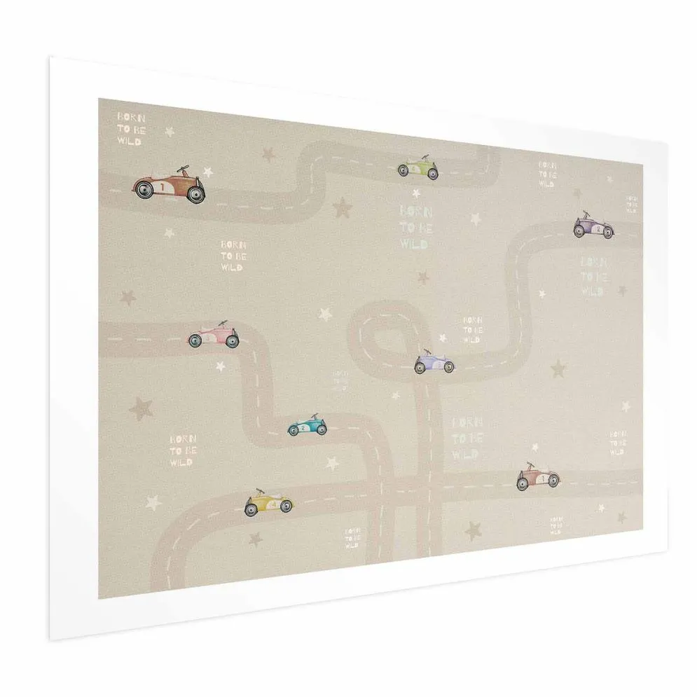 Plakat Wyścigowe autka 30x21 cm bez ramy z marginesem | MIRAT.