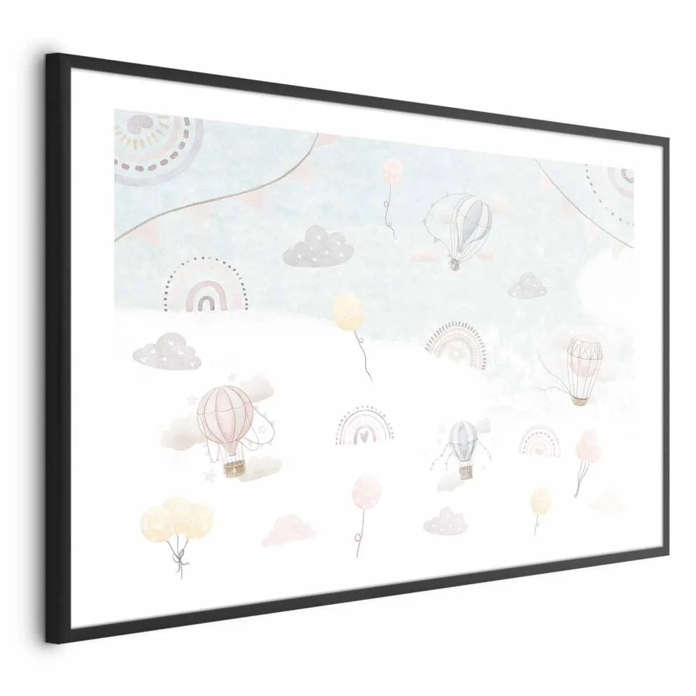 Plakat Przygoda pośród chmur 60x40 cm z ramą czarną z marginesem | MIRAT.