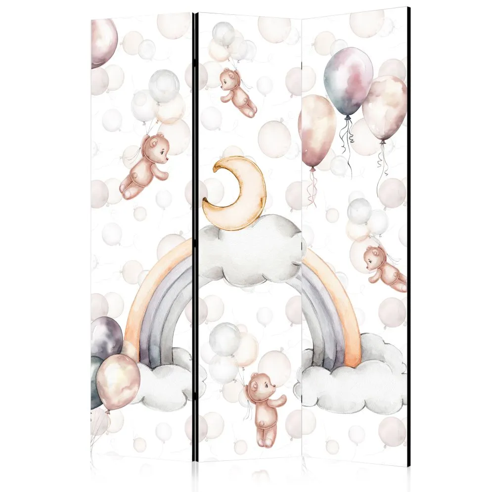 Parawan dwustronny Dla dzieci 135x172 cm 3-częściowy biały | MIRAT.