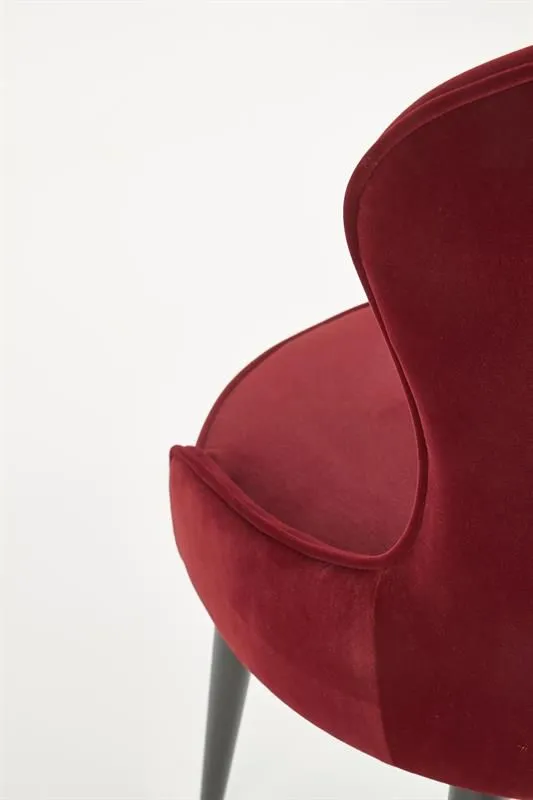 Krzesło K366 VELVET bordowe aksamitne o opływowym kształcie | MIRAT. styl GLAMOUR
