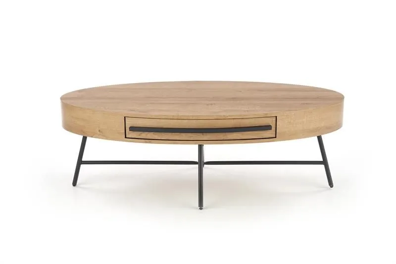 Stolik kawowy CAROLINA 120x60 dąb/czarna do salonu w stylu industrialnym | MIRAT. styl LOFT