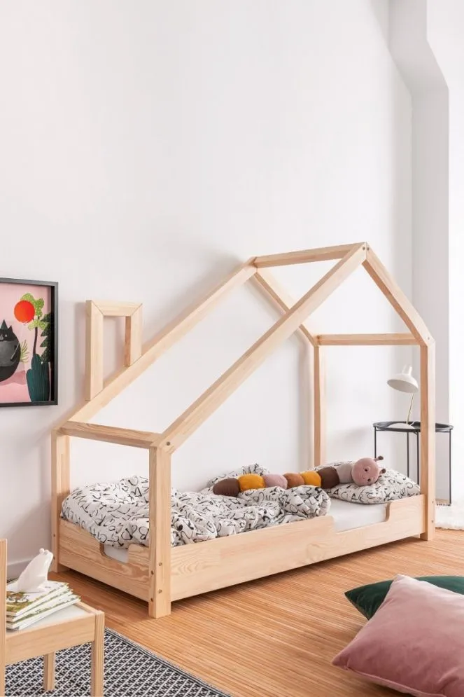 Łóżko dziecięce LUNA C 90x190 sosna w kształcie domku polskiej produkcji | MIRAT. w stylu kolekcja LUNA
