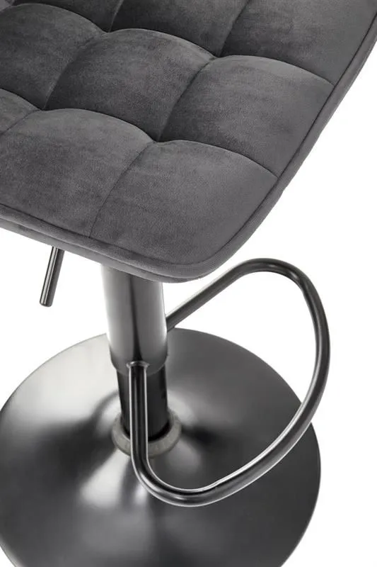 Hoker H-95 szary tapicerowany aksamitem z oparciem | MIRAT. w stylu GLAMOUR kolekcja
