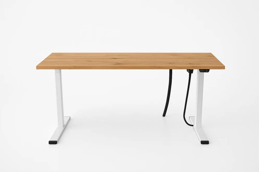 Biurko eCOMO 160x80cm dąb hickory z regulacją wysokości - powystawowe I sklep meblowy MIRAT.