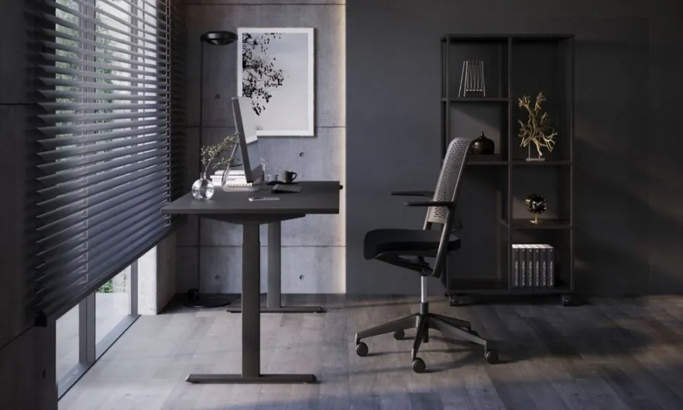 Biurko eCOMO 160x80cm platinum z regulacją nowoczesne I sklep meblowy MIRAT.