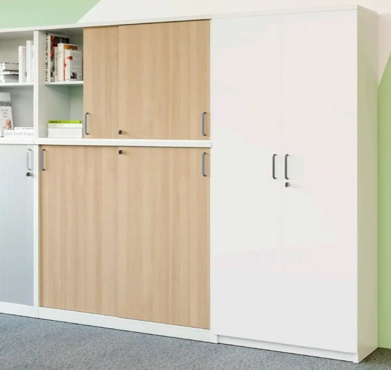 Szafka biurowa przesuwna EASY SPACE CABINET S 3-OH 100cm akacjowa zamykana I sklep meblowy MIRAT.