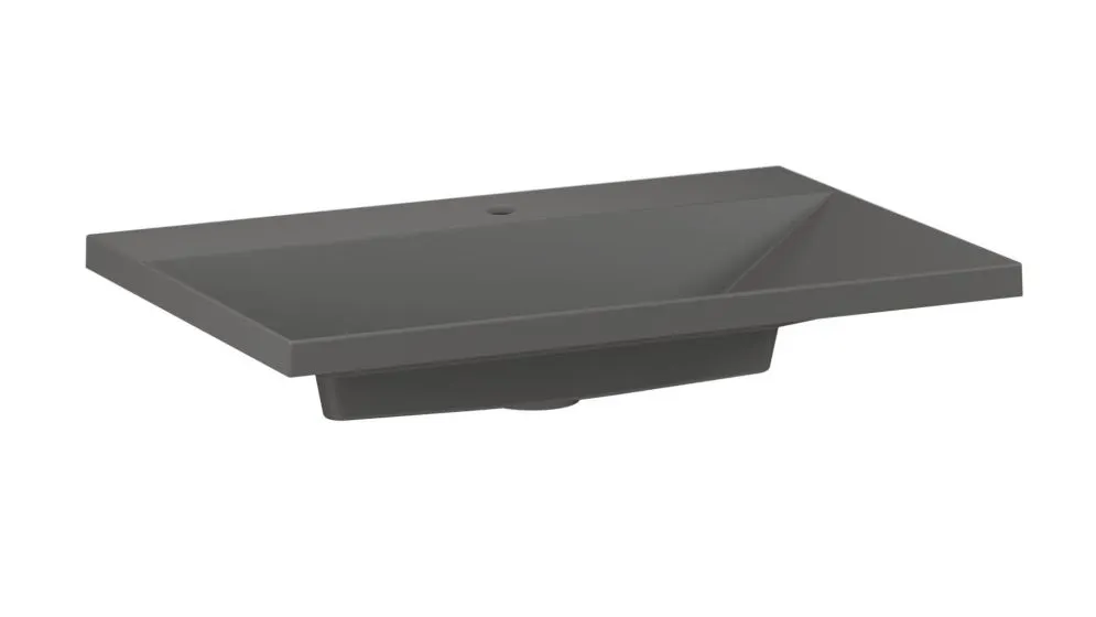 Umywalka meblowa kwarcowa EDGE 70 cm beton mat z otworem na baterię | MIRAT