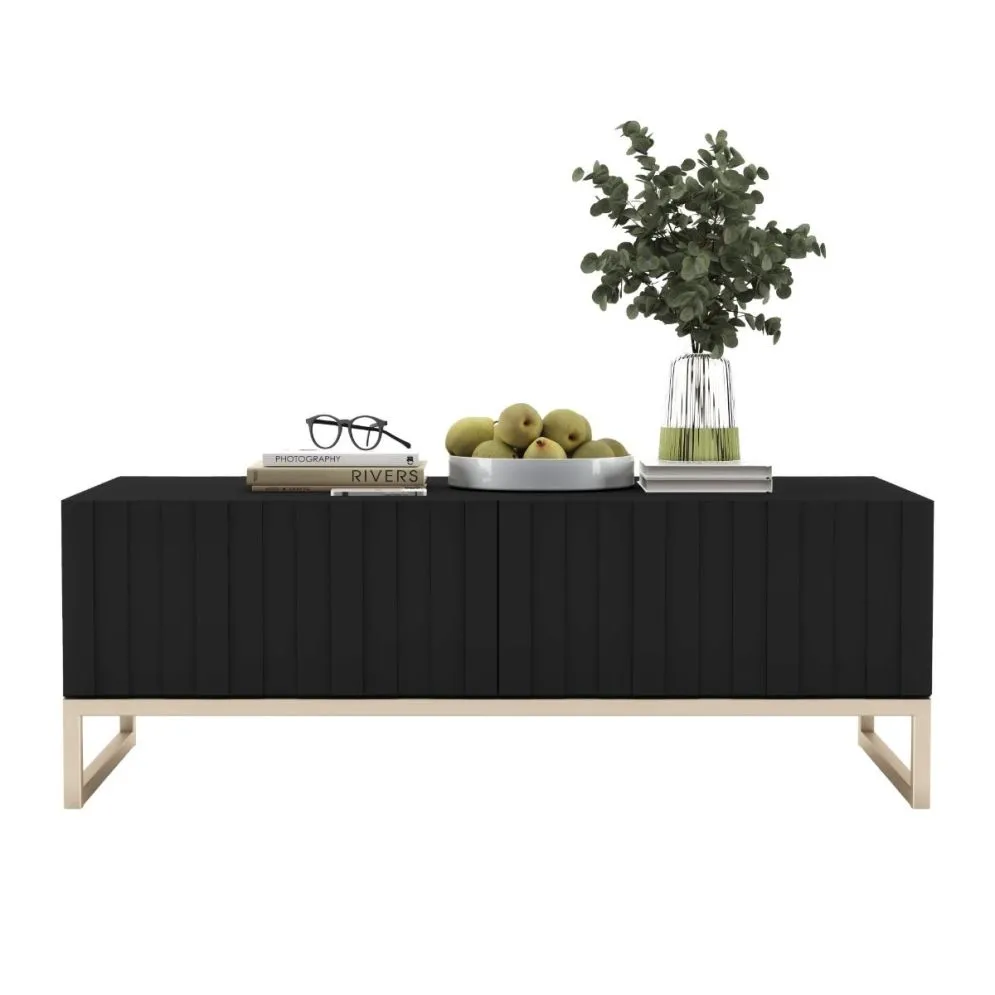 Stolik kawowy TAL 3D 110x54cm czarny mat/gold glamour I sklep meblowy MIRAT. styl GLAMOUR kolekcja TAL