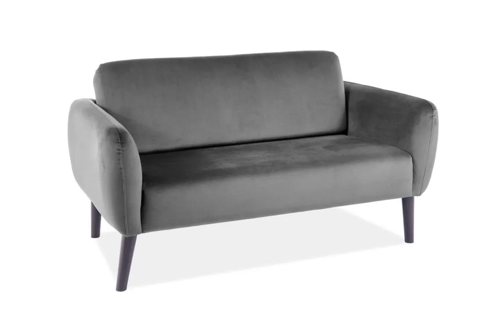 Sofa ELSA VELVET szara dwuosobowa z podłokietnikami do salonu | MIRAT. w stylu GLAMOUR kolekcja
