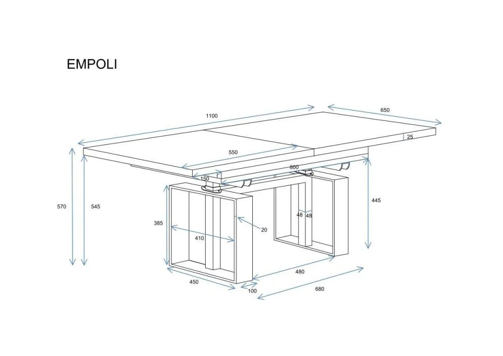 Ława rozkładana Empoli loftowa dąb cremona I sklep meblowy MIRAT. styl LOFT