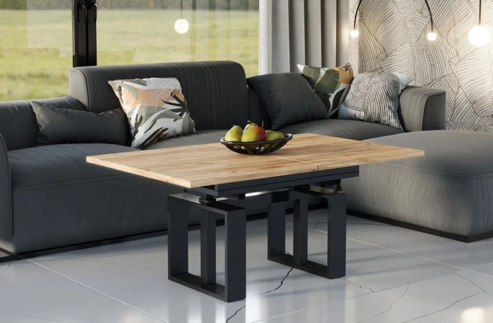 Ława rozkładana podnoszona EMPOLI 110(170)x65 dąb złoty craft do salonu I sklep meblowy MIRAT. styl LOFT