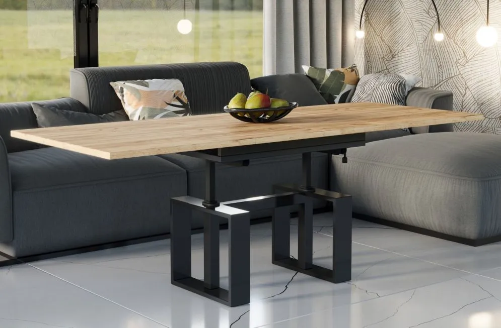 Ława rozkładana podnoszona EMPOLI 110(170)x65 dąb złoty craft do salonu I sklep meblowy MIRAT. styl LOFT