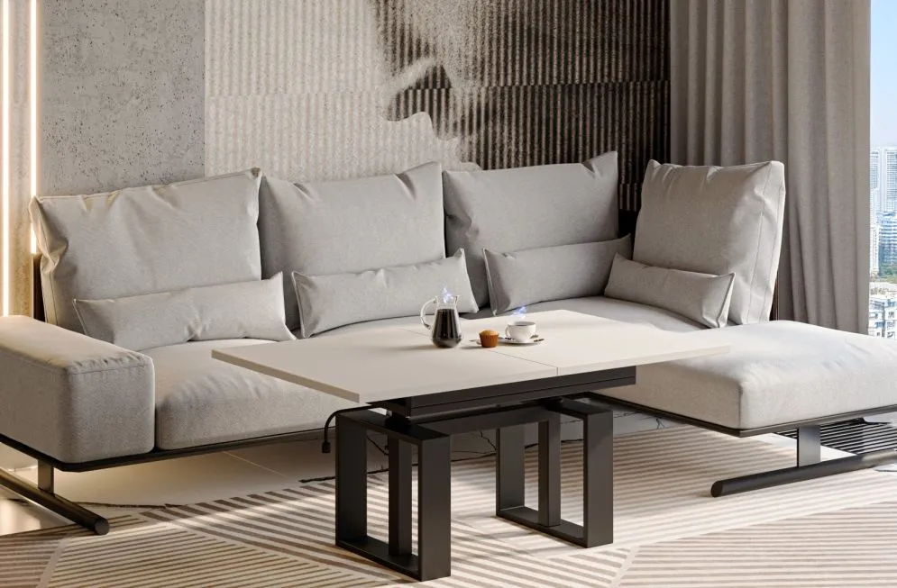 Ława rozkładana podnoszona EMPOLI 110(170)x65 kaszmirowa I sklep meblowy MIRAT. styl LOFT