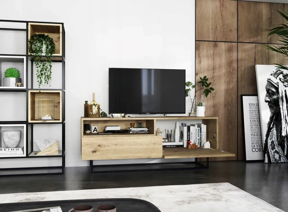 Szafka RTV SELF 3 120 dąb artisan MEBLE LINDNER | MIRAT. w stylu  kolekcja SELF