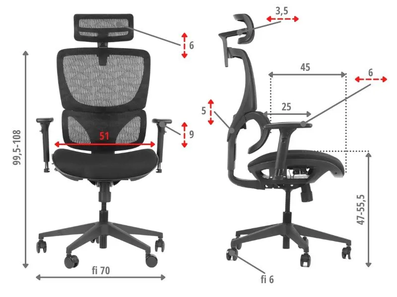 Fotel biurowy ERGONEW S1 czarny tkanina z mechanizmem synchronicznym I sklep meblowy MIRAT.