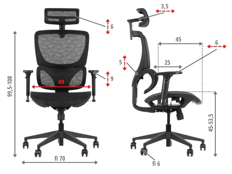 Fotel biurowy ERGONEW S1 czarny siatka z podłokietnikami 3D I sklep meblowy MIRAT.