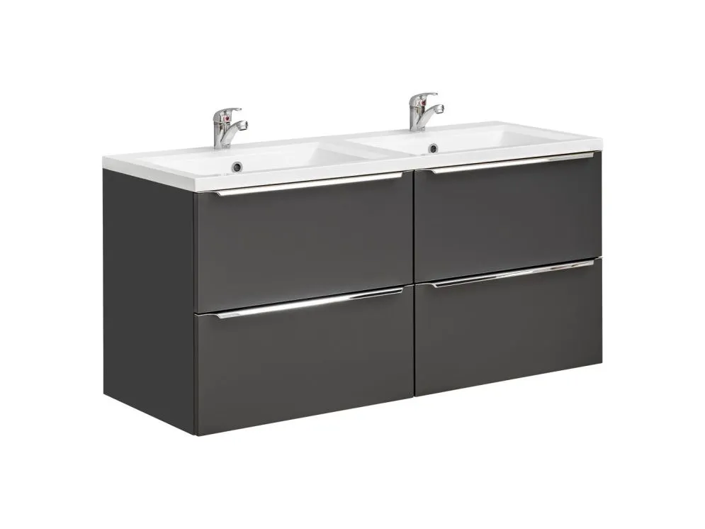 Szafka pod umywalkę CAPRI 120 cm czarna mat wisząca | MIRAT. w stylu kolekcja CAPRI