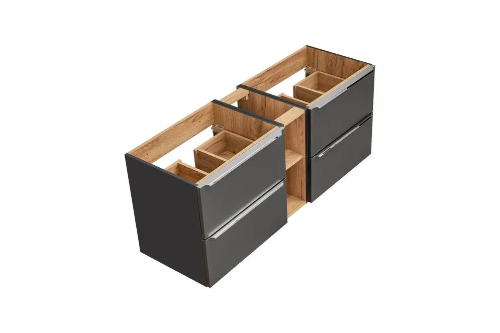 Nablatowa szafka pod umywalkę CAPRI 820 + CAPRI 820 + CAPRI 810 czarna mat | MIRAT. w stylu  kolekcja CAPRI