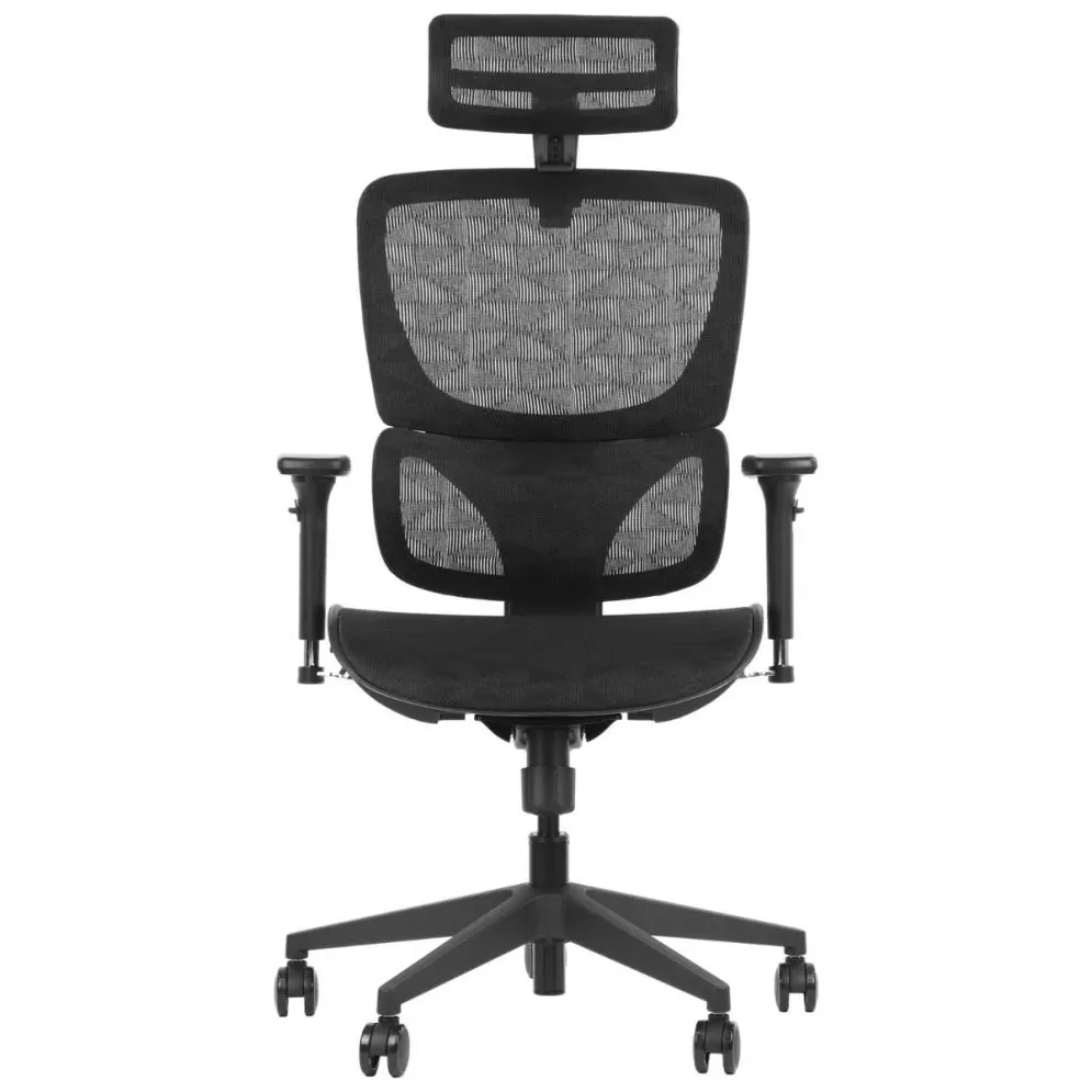 Fotel biurowy ERGONEW S1 czarny siatka z podłokietnikami 3D I sklep meblowy MIRAT.