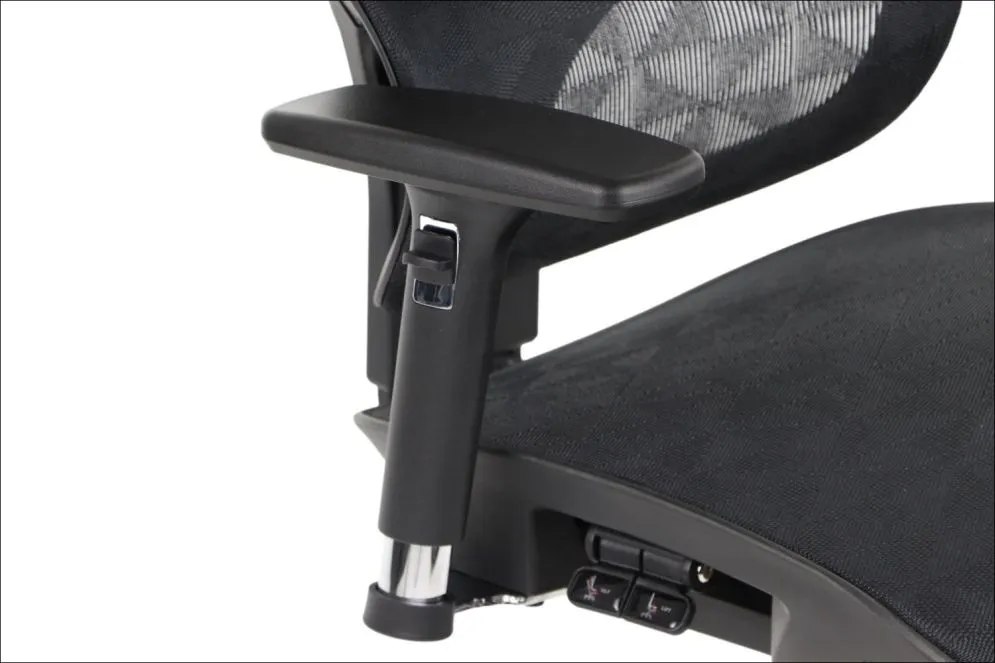Fotel biurowy ERGONEW S1 czarny siatka z podłokietnikami 3D I sklep meblowy MIRAT.