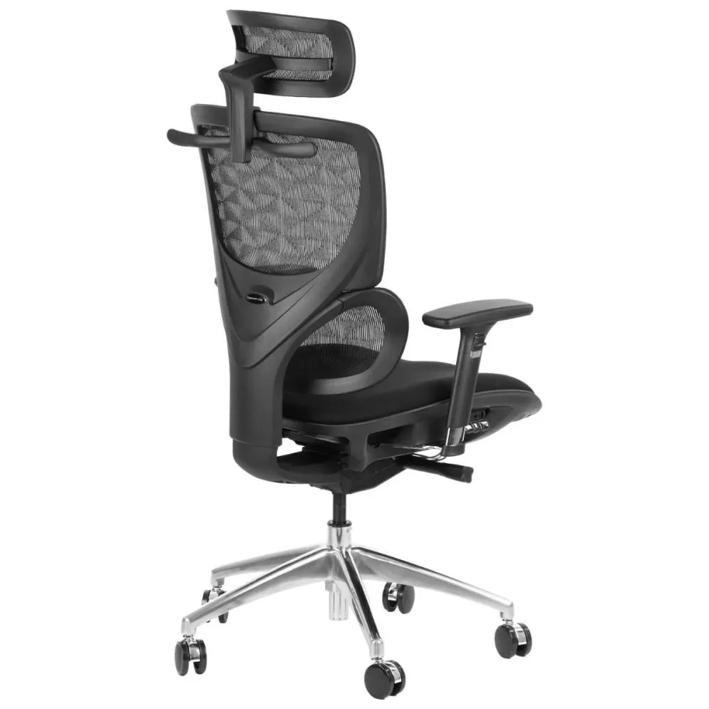 Fotel biurowy ERGONEW S1A czarny tkanina z regulowanymi podłokietnikami I sklep meblowy MIRAT.