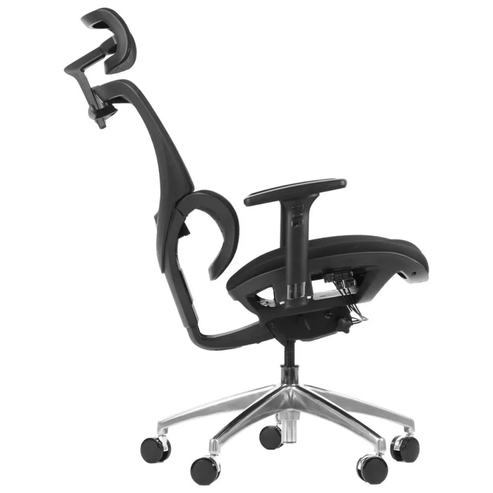 Fotel biurowy ERGONEW S1A czarny tkanina z regulowanymi podłokietnikami I sklep meblowy MIRAT.