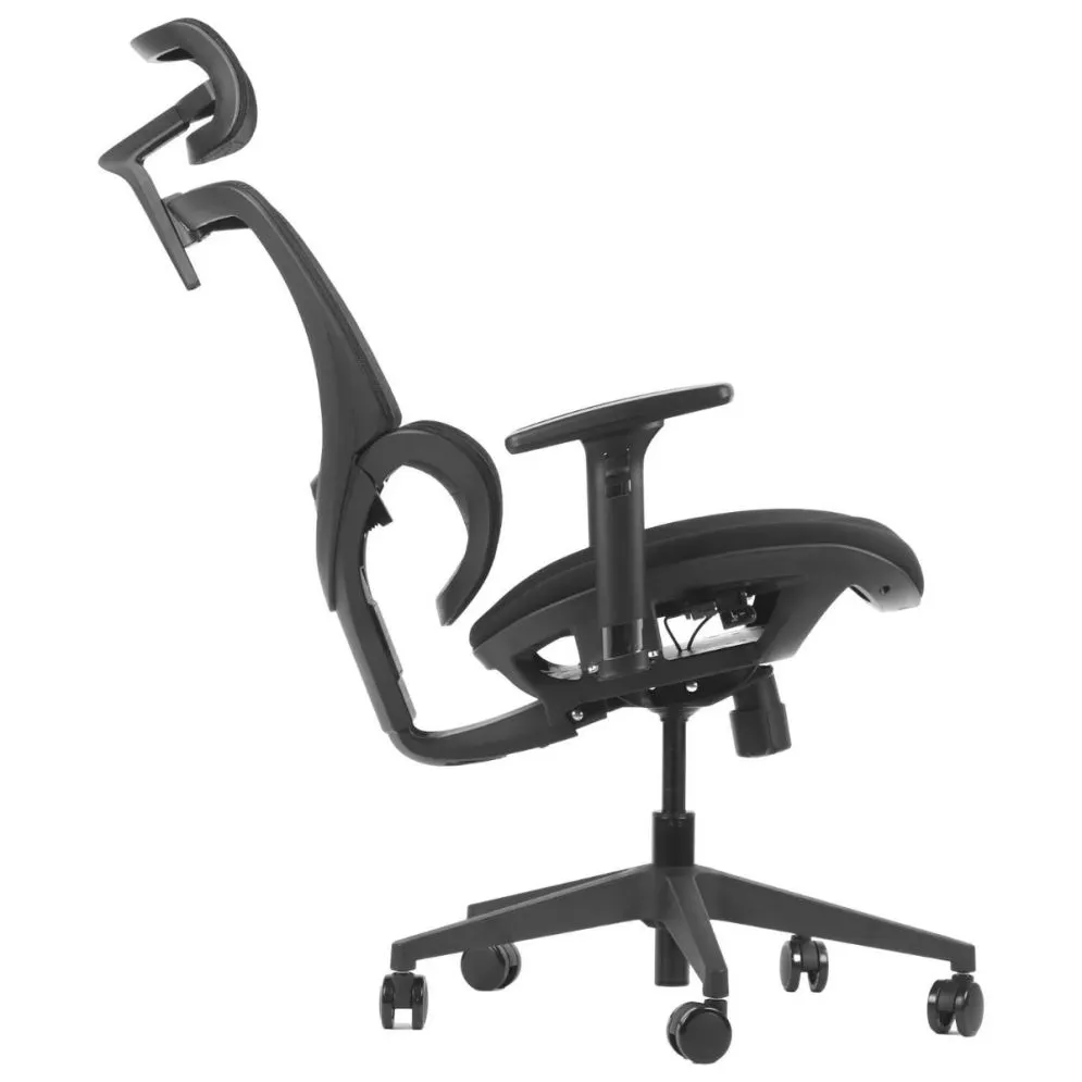 Fotel biurowy ERGONEW S1 czarny tkanina z mechanizmem synchronicznym I sklep meblowy MIRAT.
