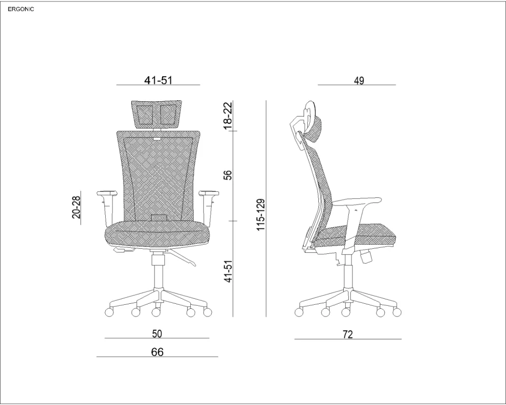 Fotel biurowy ERGONIC czarny do biura z zagłówkiem | MIRAT.