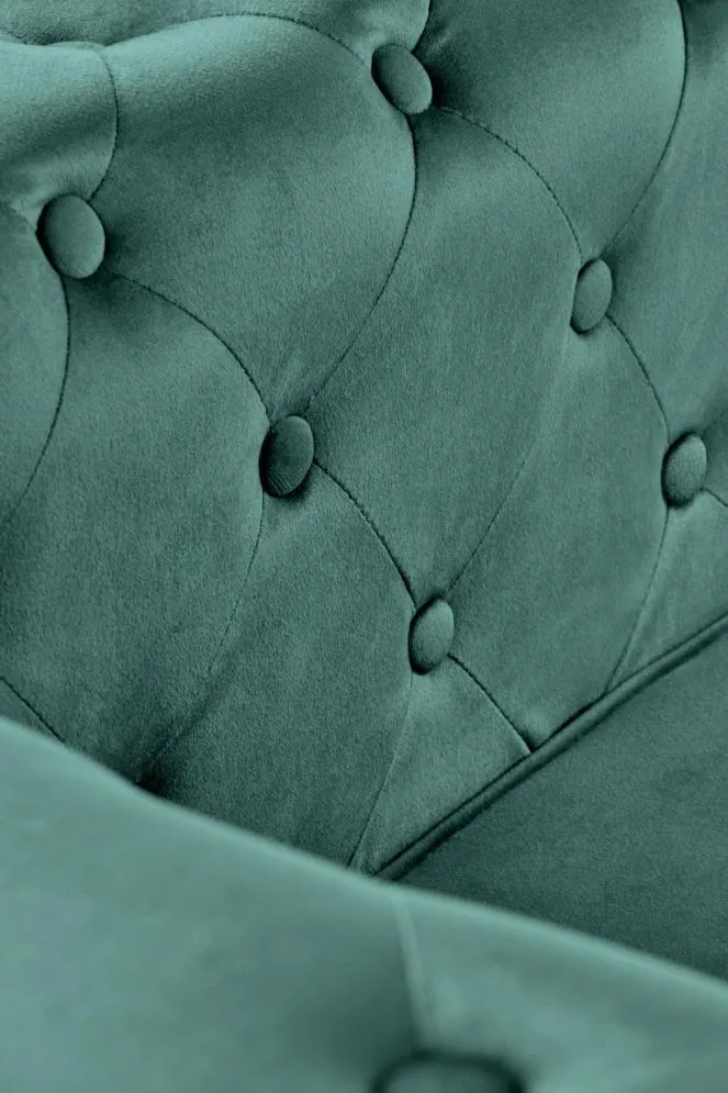 Fotel do salonu ERIKSEN VELVET ciemnozielony w stylu glamour | MIRAT. styl GLAMOUR