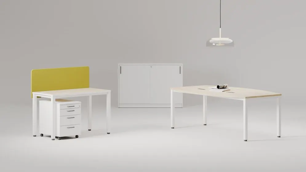 Szafka biurowa przesuwna EASY SPACE CABINET S 1.5-OH 100cm biała zamykana I sklep meblowy MIRAT.
