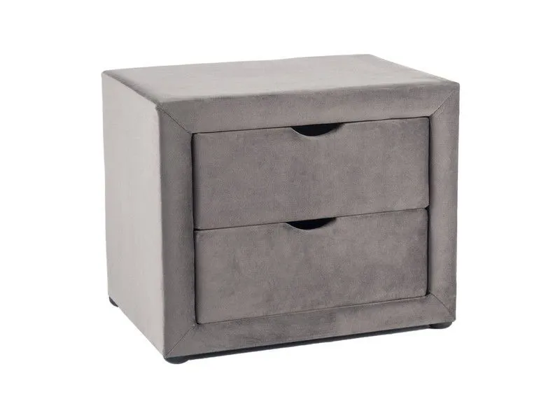 Szafka nocna ET-002 VELVET szara w stylu glamour I sklep meblowy MIRAT. styl GLAMOUR