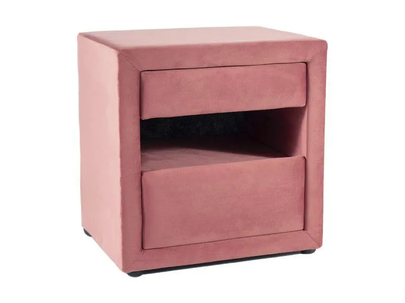 Szafka nocna ET-003 VELVET antyczny róż z szufladami I sklep meblowy MIRAT. styl GLAMOUR