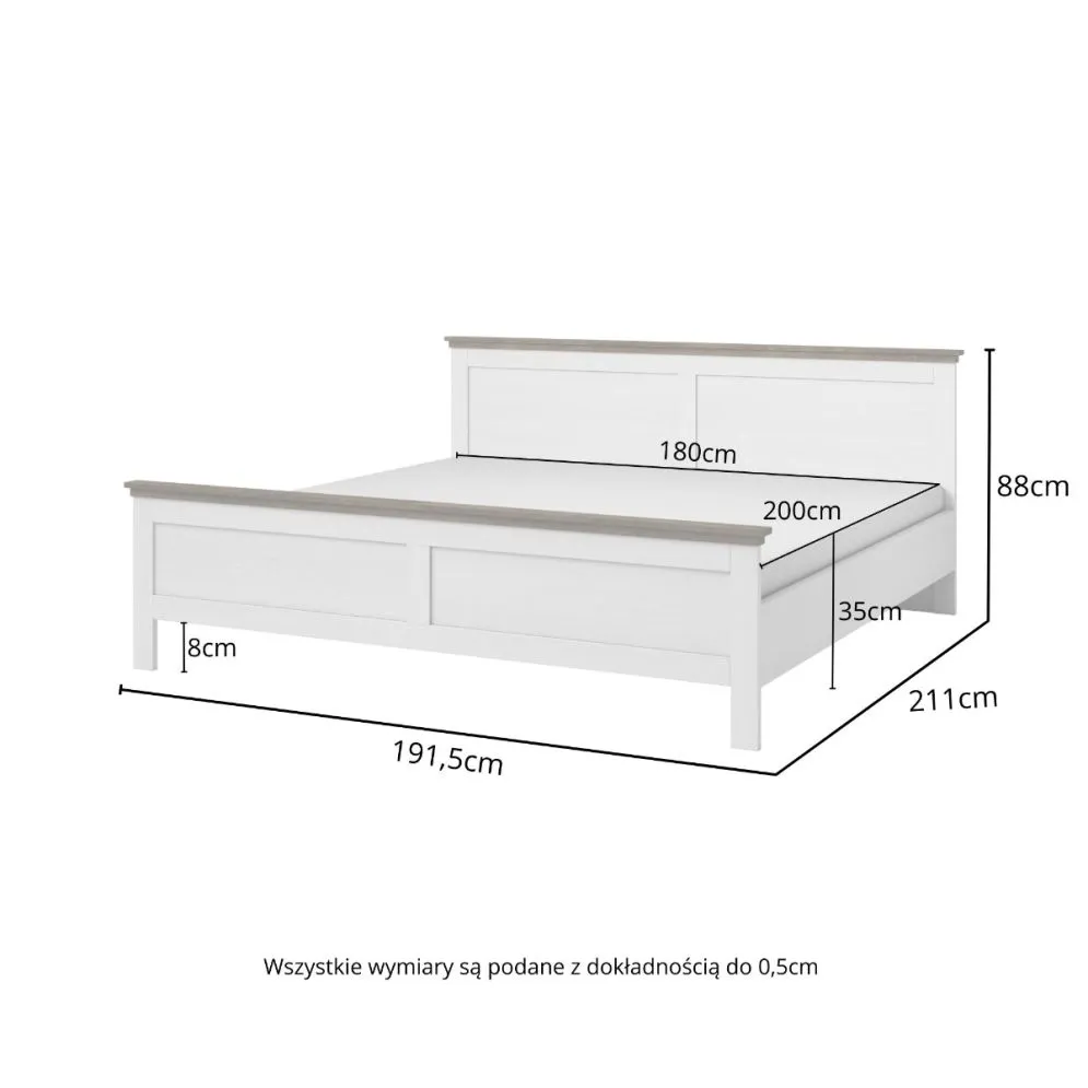 Łóżko EVORA 180x200 zielone/dąb lefkas szerokie I sklep meblowy MIRAT. styl SKANDYNAWSKI kolekcja EVORA