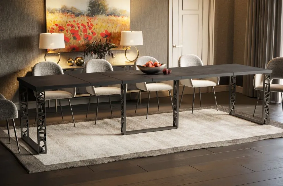 Stół rozkładany EWEREST MAX 130(250)x85 beton ciemny z trzema wkładkami I sklep meblowy MIRAT. styl LOFT