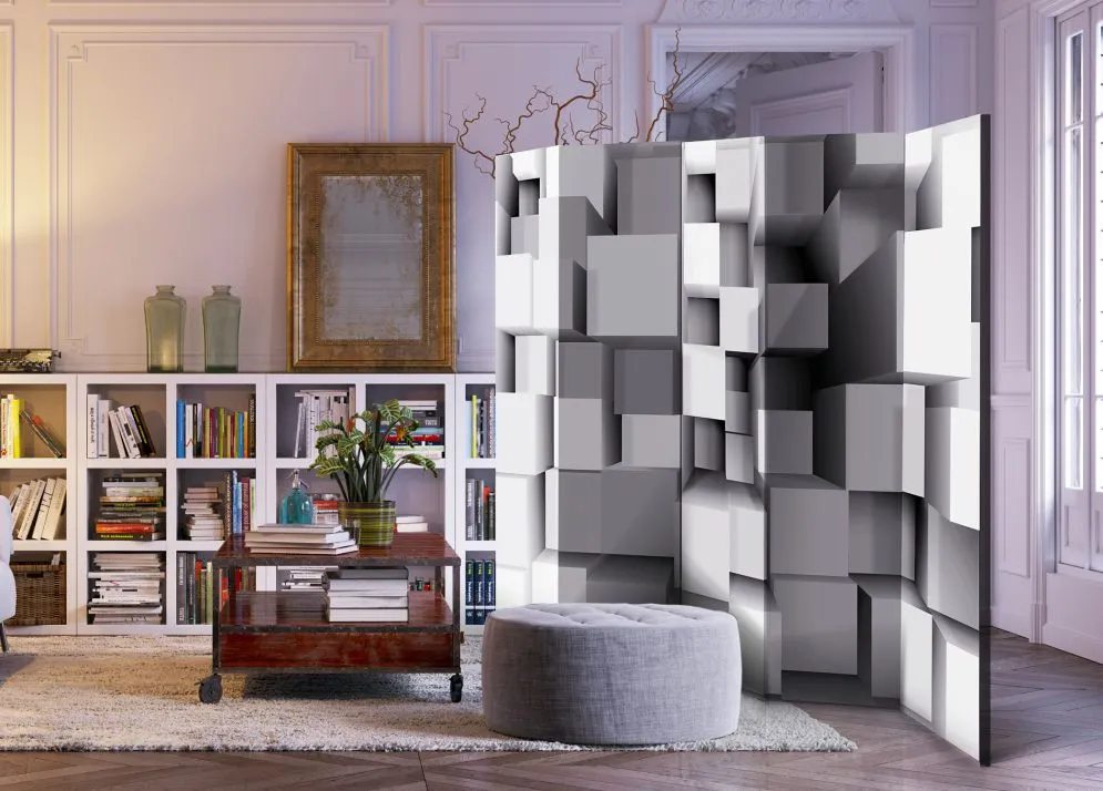 Parawan akustyczny 3D 225x172 cm 5-częściowy czarny | MIRAT.