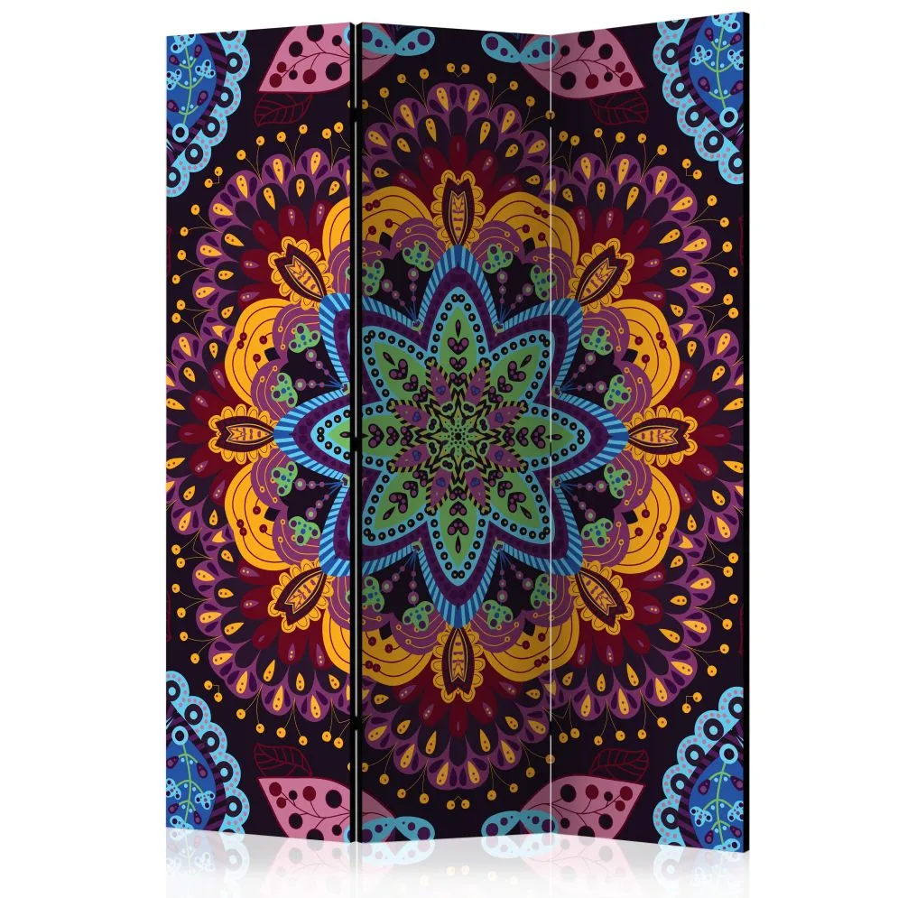 Parawan jednostronny Orient 135x172 cm 3-częściowy fioletowy | MIRAT.
