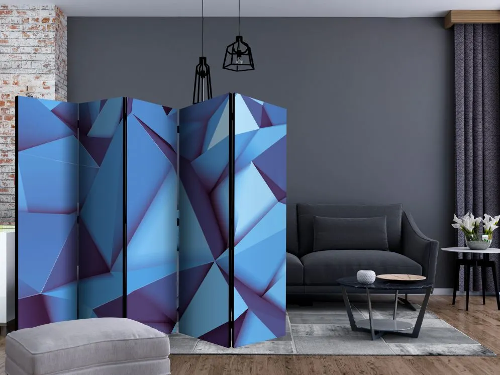 Parawan jednostronny 3D 225x172 cm 5-częściowy fioletowy | MIRAT.