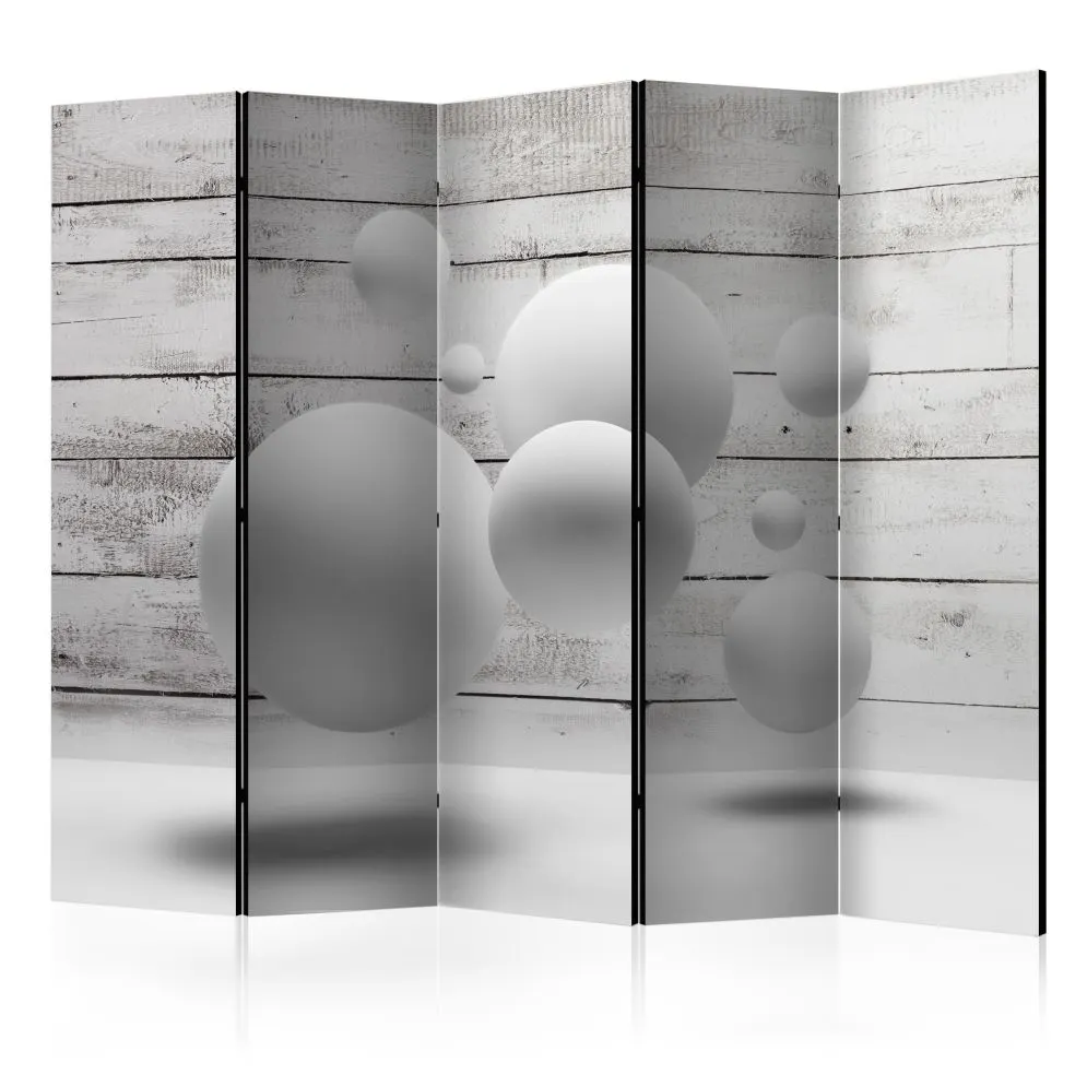 Parawan dwustronny 3D 225x172 cm 5-częściowy czarny | MIRAT.