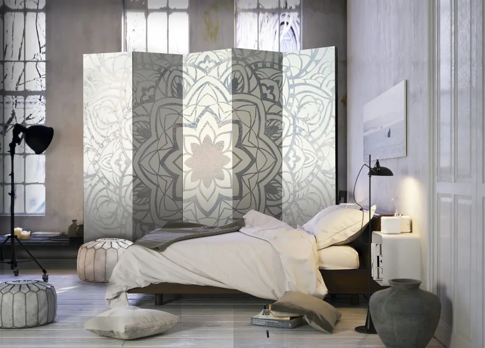 Parawan akustyczny Orient 225x172 cm 5-częściowy szary | MIRAT.