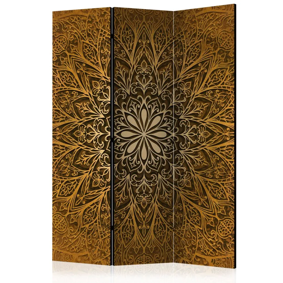 Parawan dwustronny Orient 135x172 cm 3-częściowy brązowy | MIRAT.