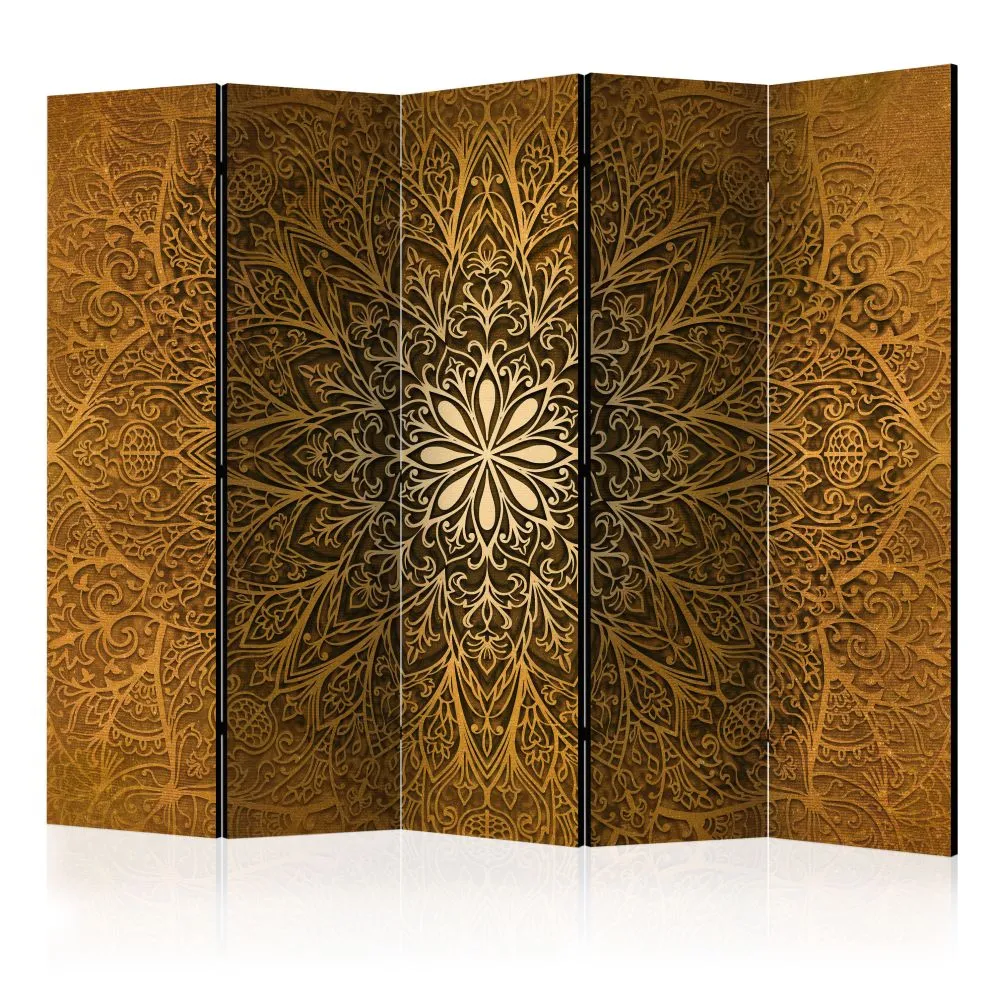 Parawan dwustronny Orient 225x172 cm 5-częściowy brązowy | MIRAT.