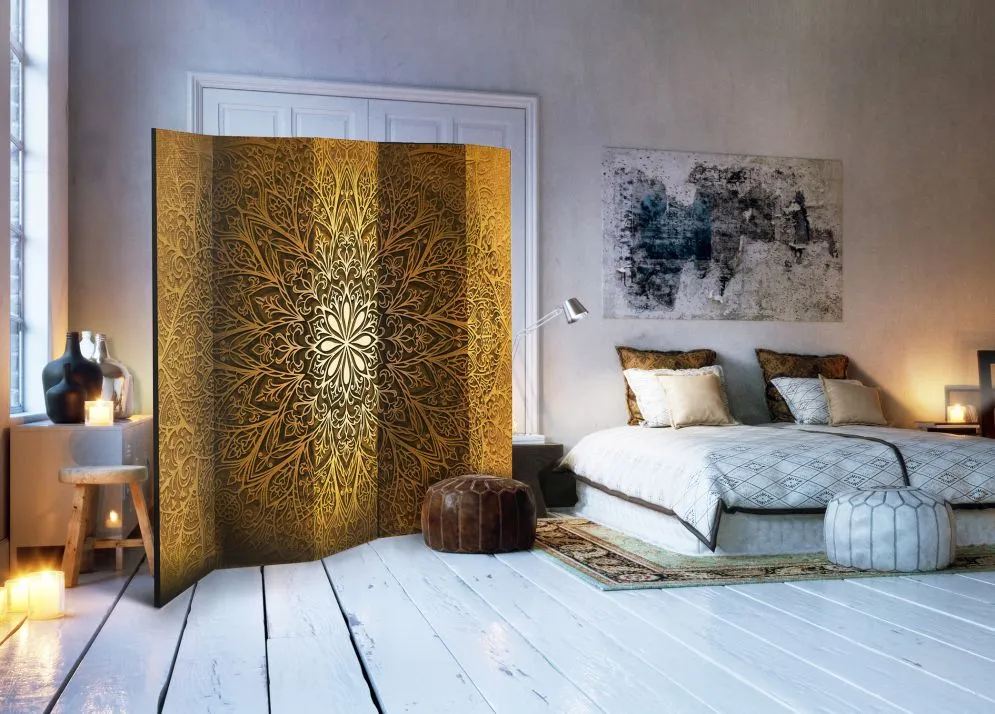Parawan dwustronny Orient 225x172 cm 5-częściowy brązowy | MIRAT.