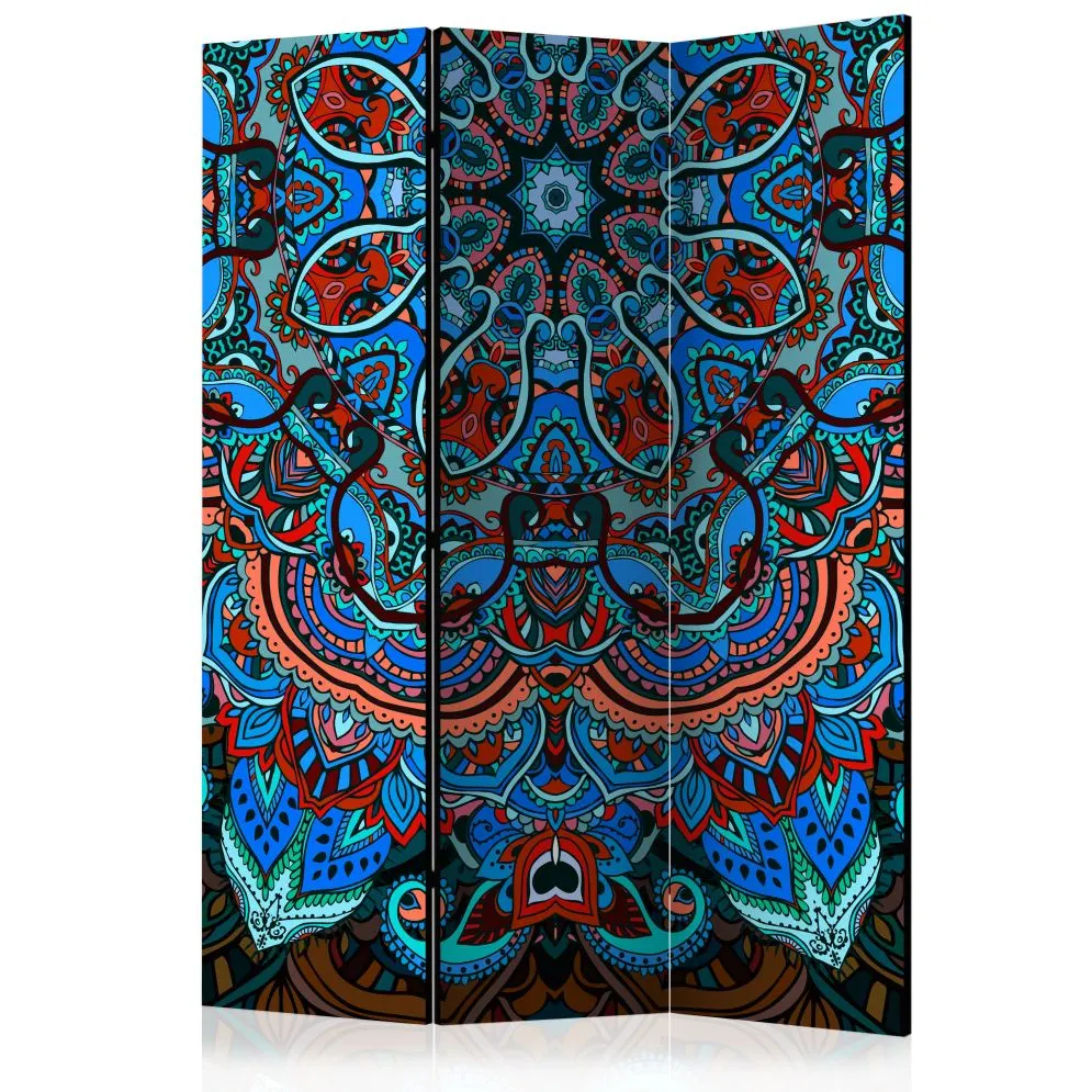 Parawan jednostronny Orient 135x172 cm 3-częściowy wielokolorowy | MIRAT.