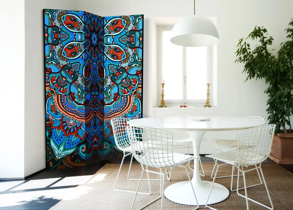 Parawan jednostronny Orient 135x172 cm 3-częściowy wielokolorowy | MIRAT.