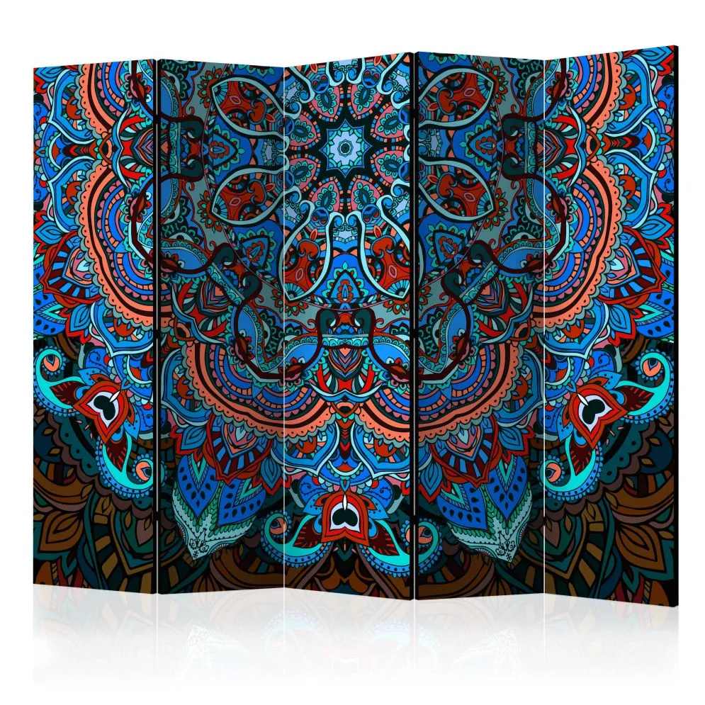 Parawan jednostronny Orient 225x172 cm 5-częściowy wielokolorowy | MIRAT.
