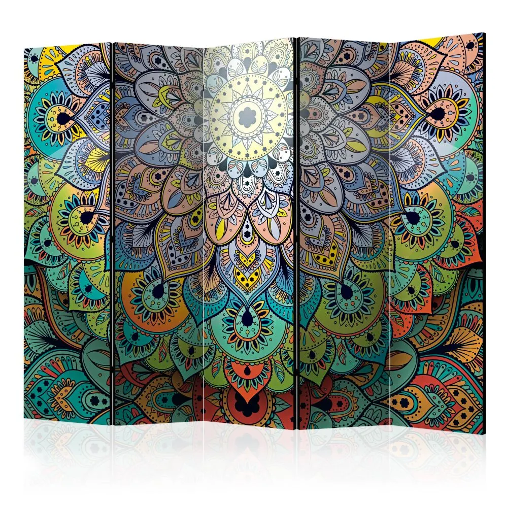Parawan jednostronny Orient 225x172 cm 5-częściowy wielokolorowy | MIRAT.