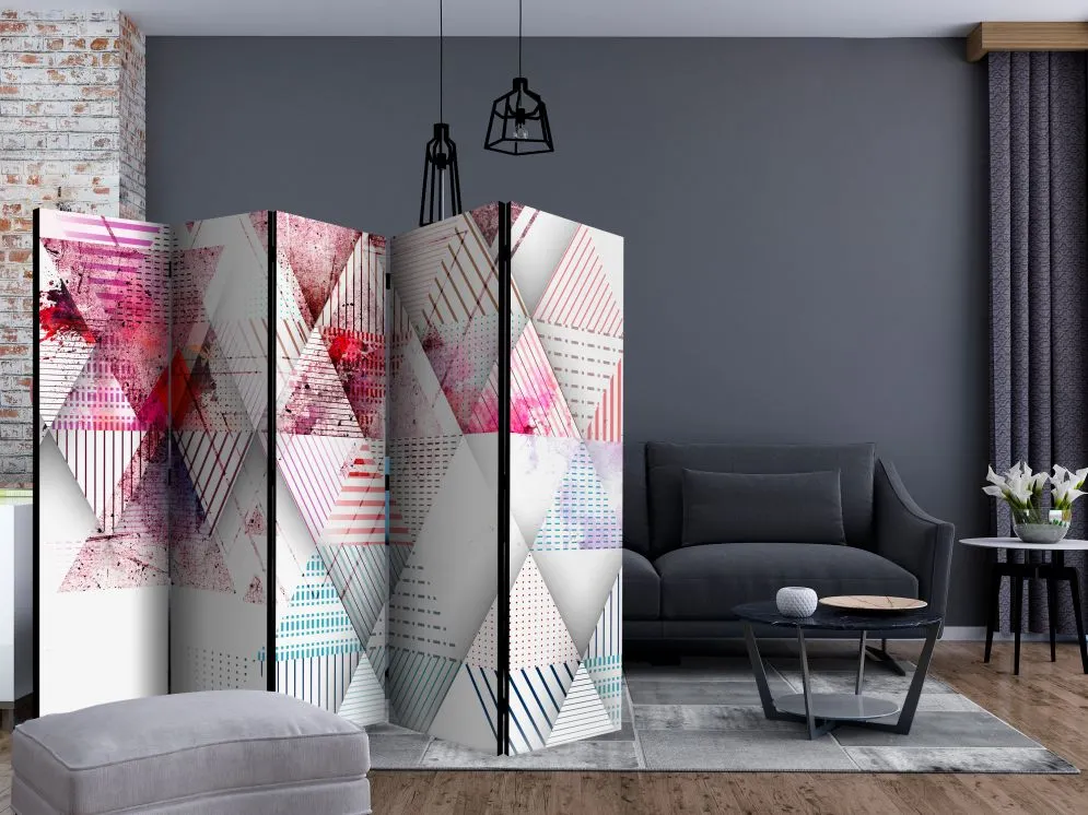 Parawan akustyczny Tła i desenie 225x172 cm 5-częściowy wielokolorowy | MIRAT.