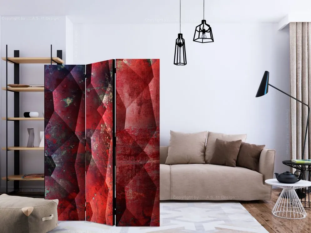 Parawan jednostronny Tła i desenie 135x172 cm 3-częściowy czerwony | MIRAT.