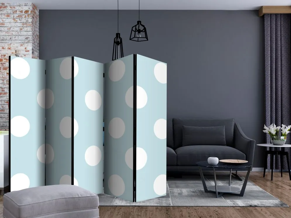 Parawan jednostronny Dla dzieci 225x172 cm 5-częściowy biały | MIRAT.